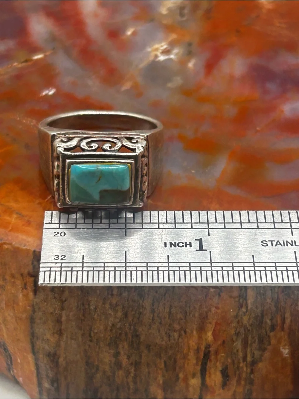 Sterling Silver Turquoise Ring - Size 7
